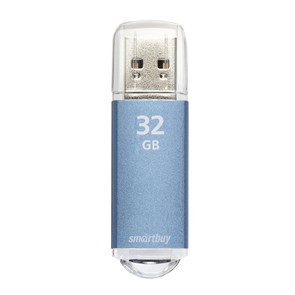 USB 2.0 Flash Drive 32GB SmartBuy V-Cut, алюминий, синий 36801