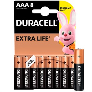 AAA (LR03) Duracell Basic MN2400, 1.5V, упаковка 8шт. 36264