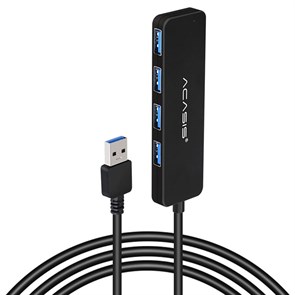 USB 3.0 Hub 4 port пассивный ACASIS AB3-L412 (черный, питание micro-USB, кабель 1.2м) 36938
