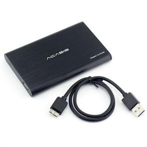 Внешний корпус для 2.5" HDD/SSD SATA ACASIS FA-08US-A (Al, черный, 7-9.5мм, UASP, кабель 0.5м), USB 3.0 36954