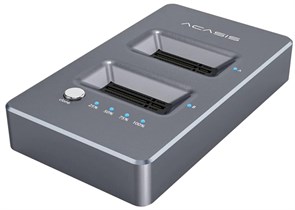 Док-станция для 2 x M.2 NVME SSD ACASIS M03 (Al, серый, режим Offline Cloner, USB-A + Type-C, б/п 5V4A) 36949