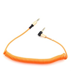Кабель jack 3.5 мм-jack 3.5 мм 1.8м, L-коннектор, оранжевый витой Cablexpert Pro (CCAB-02-35MMLC-1.8MO) 37167