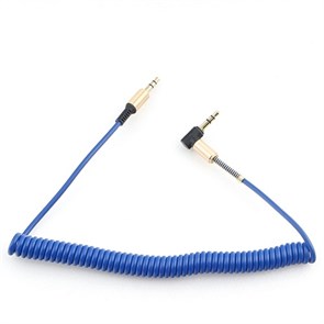 Кабель jack 3.5 мм-jack 3.5 мм 1.8м, L-коннектор, синий витой Cablexpert Pro (CCAB-02-35MMLC-1.8MU) 37168