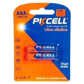 AAA (LR03) PKCELL LR03-2B, 1.5V, упаковка 2шт. 37175