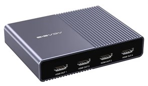 Переключатель HDMI, 2 входа -> 4 выхода, ACASIS AC-VS011 (4K@60Hz HDR, Al, б/п 12V 2A) 36985