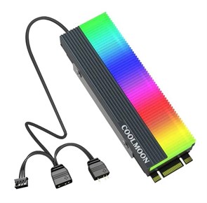 Радиатор для M.2 2280 SSD COOLMOON CM-M2A ARGB 5V (Al, серый) 37027