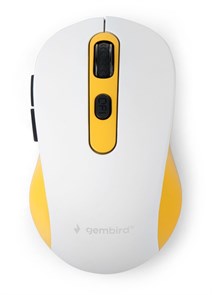 Мышь беспров. Gembird MUSW-221-Y, бело-жёлтая, 5кн., 1600dpi 37177