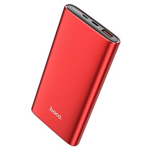Портативный аккумулятор hoco J83 10000mAh, вх.: Micro-USB/ Type-C 18W PD, QC 3.0, вых.: USB-Af/ Type-C 20W, LED, красный 37082