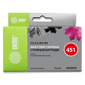 К-ж Canon CLI-451M Magenta (MG6340, MG5440, IP7240) Cactus 36286