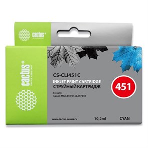 К-ж Canon CLI-451C Cyan (MG6340, MG5440, IP7240) Cactus 36287