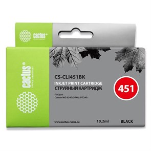 К-ж Canon CLI-451BK Black (MG6340, MG5440, IP7240), Cactus 36288