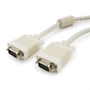 Кабель SVGA 15M-15M (сигн., экранированный, 2 фильтра) 5м белый 37146