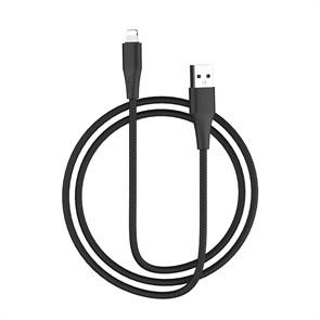 Кабель USB A --> Lightning 8pin (m) 1.0м для Apple, hoco X32, черный, силиконовая оплетка 37090