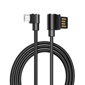 Кабель USB A --> Micro USB 5P (B) 1.2м hoco U37, угловой, чёрный 37093