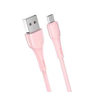 Кабель USB A --> Micro USB 5P (B) 1.0м hoco X49, розовый, силиконовая оплетка 37096