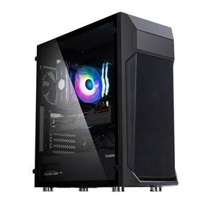 ATX Zalman Z1 PLUS Black зак. стекло, 3x120[8x120/6x120+2x140], 3xUSB3.0+2.0, Audio I/O, GPU<385 мм CPU<163 мм БП<190 мм 37052