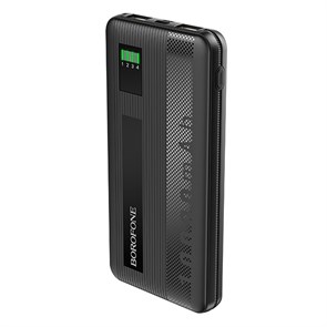 Портативный аккумулятор Borofone BT32 Precious 10000mAh, вх.: Micro-USB/USB-C/Lightning, вых.: 2xUSB-Af, LED, чёрный 37326