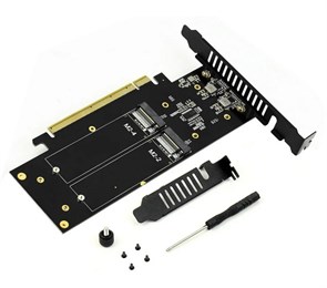 Адаптер в слот PCIe 3.0x16 JEYI iHyper M2X16 (4 x PCIe 3.0x4 NVMe M.2 SSD 2280) 37522