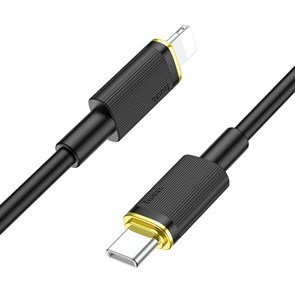 Кабель USB Type-C (M) --> Lightning 8pin (m) 1.2м для Apple, hoco U109, чёрный, 2.4A 37367