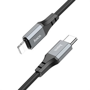 Кабель USB Type-C (M) --> Lightning 8pin (m) 1.0м (USB 2.0) hoco X86, чёрный силикон 37370