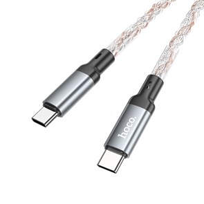Кабель USB Type-C (M) --> Type-C (M) 1.0м (USB 2.0) hoco U112, серый, PD60W 37371