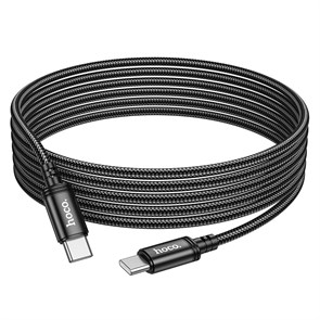 Кабель USB Type-C (M) --> Type-C (M) 3.0м (USB 2.0) hoco X91, чёрный, 3A 37374