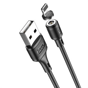 Кабель USB A --> Lightning 8pin (m) 1.0м для Apple, hoco X52, магнитный разъём, чёрный 37379