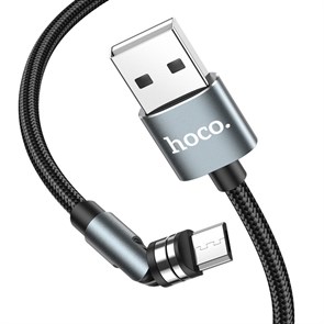 Кабель USB A --> Micro USB 5P (B) 1.0м hoco U94, магнитный разъём, чёрный 37385