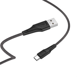 Кабель USB A --> Type-C (M) 1.0м (USB 2.0) hoco X58, черный, силиконовая оплётка, 3A 37390