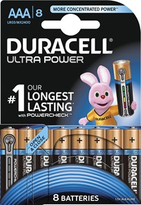 AAA (LR03) Duracell Ultra Power, 1.5V, упаковка 8шт. 37099