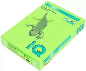 Бумага IQ Color А4, 80 г/м2 зелёный неон, 500 листов/пачка (NEOGN) 31152