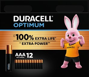 AAA (LR03) Duracell Optimum MX2400, 1.5V, упаковка 12шт. 37359