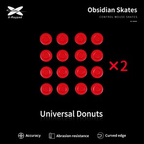 Ножки для мыши (глайды) X-raypad Obsidian Control Universal Donuts, универсальные, 0.8мм, D=9.5мм, 32шт 37797