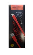 Кабель USB A --> Lightning 8pin (m) 2.0м для Apple, hoco X9, красный, плоский 37382