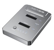 Док-станция для 2 x M.2 NVME SSD ACASIS EC-6605 (Al, серый, режим Offline Cloner, USB-A + Type-C, б/п 5V4A) 37989