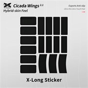 Противоскользящие наклейки на мышь X-raypad Cicada Wings V2 Universal Pre-cut X-Long Sticker, 17 накл., PORON®, чёрные 38835