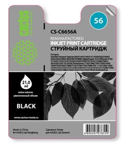 К-ж HP C6656AN/AE Black для HP DJ 450CBi/5550/PhotoSmart 7150, 21мл, Cactus 31355