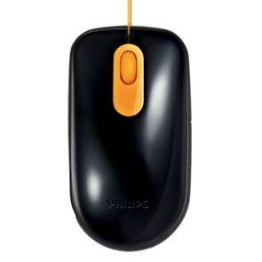 Мышь Philips SPM5900B/10 Black-orange, 1200dpi, скрытый кабель 0,6м, USB 29482