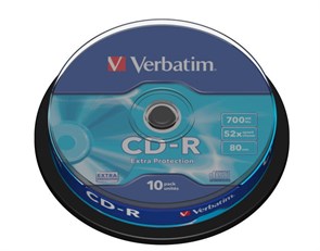 CD-R 700Mb 80min Verbatim 52x Extra Protection (упаковка 10шт. на шпинделе) (43437) 31941
