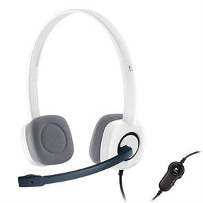 Logitech Stereo Headset H150 (оголовье, открытая, белая, 2 * 3,5 мм) (981-000350) 25464
