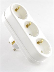 Тройник сетевой Toker белый, линейный 3L3 16А-250V (3 роз. с заземлением) 29276