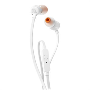 JBL T110 White (внутриканальные амб., белая, 20 Гц-20кГц, PureBass, 3,5 мм, пульт) 32209