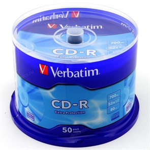 CD-R 700Mb 80min Verbatim 52x Extra Protection (упаковка 50шт. на шпинделе) (43351) 6963
