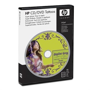Наклейки для CD/DVD HP, глянцевые, 15шт (Q8047A) 22422