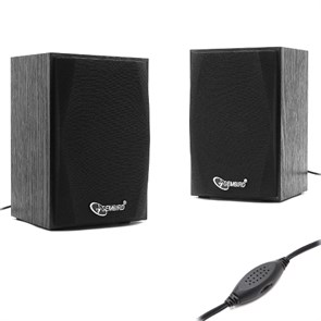 Gembird SPK-201, черные, 2х2.5 Вт, MDF, USB-питание 32519