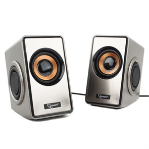 Gembird SPK-400, серебристые, 2х3 Вт, с пассивными излучателями, USB-питание 32533