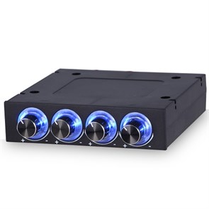 Панель упр. STW-6002 3.5" (регулировка вентиляторов 4 канала, 5-12V, LED) 32668