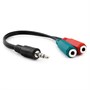 Переходник jack 3.5 мм (4pole) (m) - jack 3.5 мм(стерео)(f) + jack 3.5 мм(моно)(f) микрофон, 20см, черный 28832 - фото 10064
