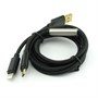 Кабель USB A --> Lightning 8pin (m) + microUSB 1.0м для Apple, MFI 2.4A, черный, Kaluos 31045 - фото 10558