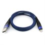 Кабель USB A --> Lightning 8pin (m) 1.0м для Apple, синий, Floveme (T21510) 32925 - фото 10604
